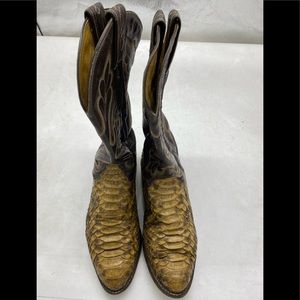 Tony Lama 8704. Men's Brown/Tan Full Cowboy Boots 8EE